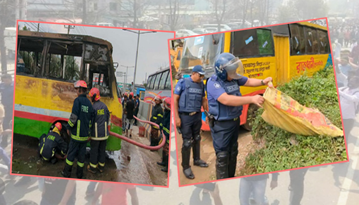 সাভারে ককলেট উদ্ধার ও বাসে আগুন সাভারে ককলেট উদ্ধার ও বাসে আগুন