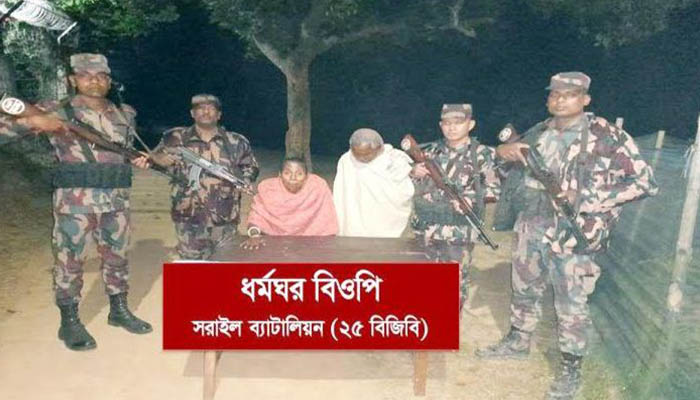 সীমান্ত থেকে ২ বাংলাদেশি নাগরিক আটক