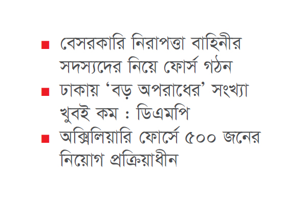 গ্রেপ্তারের ক্ষমতা নিয়ে মাঠে নামছে  অক্সিলিয়ারি ফোর্স