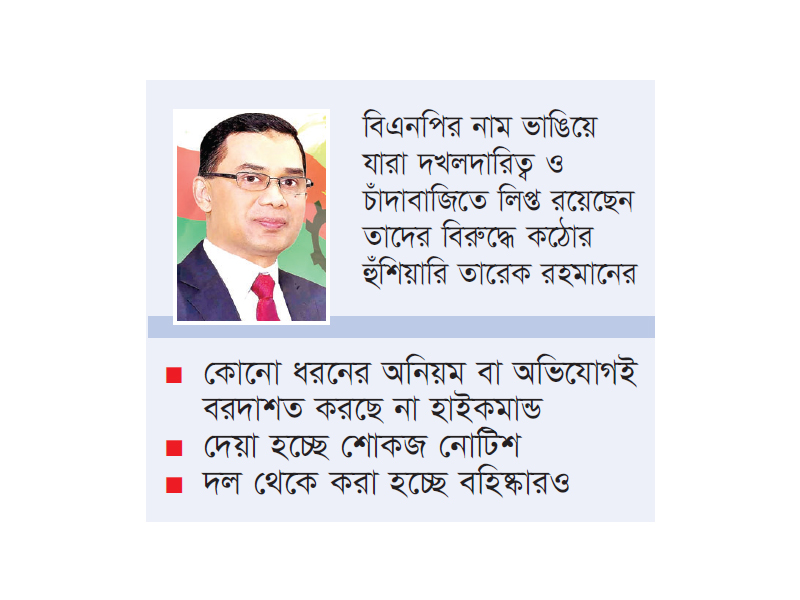 দখলদারি ও চাঁদাবাজি নিয়ন্ত্রণে কঠোর বিএনপি