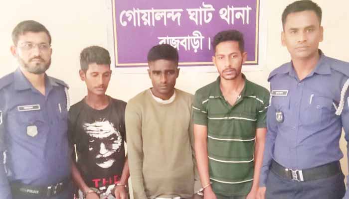 গোয়ালন্দে ৯৫ পুরিয়া হেরোইনসহ ৩ মাদক কারবারি গ্রেপ্তার