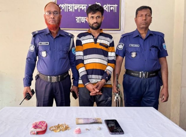 গোয়ালন্দে ইয়াবা ও স্বর্ণালংকারসহ যুবক গ্রেপ্তার