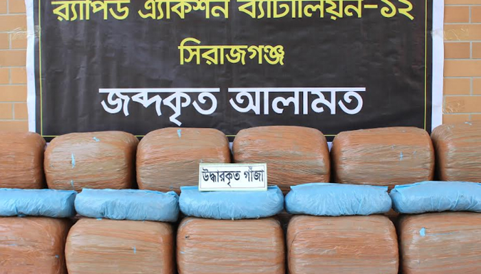 সিরাজগঞ্জে ৯২ কেজি গাঁজাসহ ২ মাদক ব্যবসায়ী গ্রেফতার