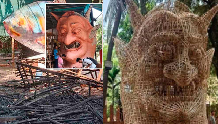 চারুকলায় ফের তৈরি করা হচ্ছে ‘স্বৈরাচারের প্রতিকৃতি’