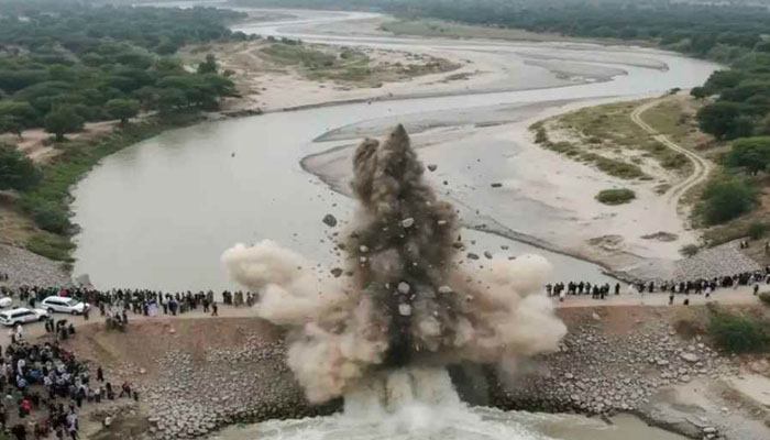 বিস্ফোরণ ঘটিয়ে তীররক্ষা বাঁধ উড়িয়ে দিলো পাকিস্তান বিস্ফোরণ ঘটিয়ে তীররক্ষা বাঁধ উড়িয়ে দিলো পাকিস্তান