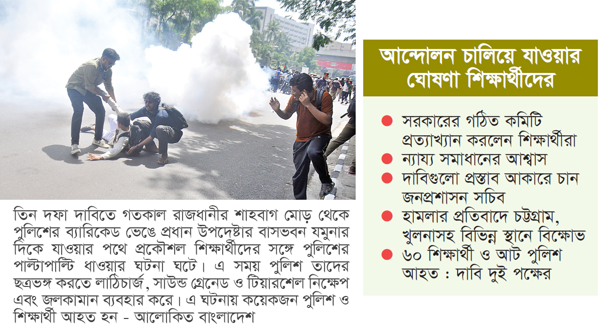 প্রকৌশল শিক্ষার্থী-পুলিশ সংঘর্ষ, রণক্ষেত্র ঢাকা