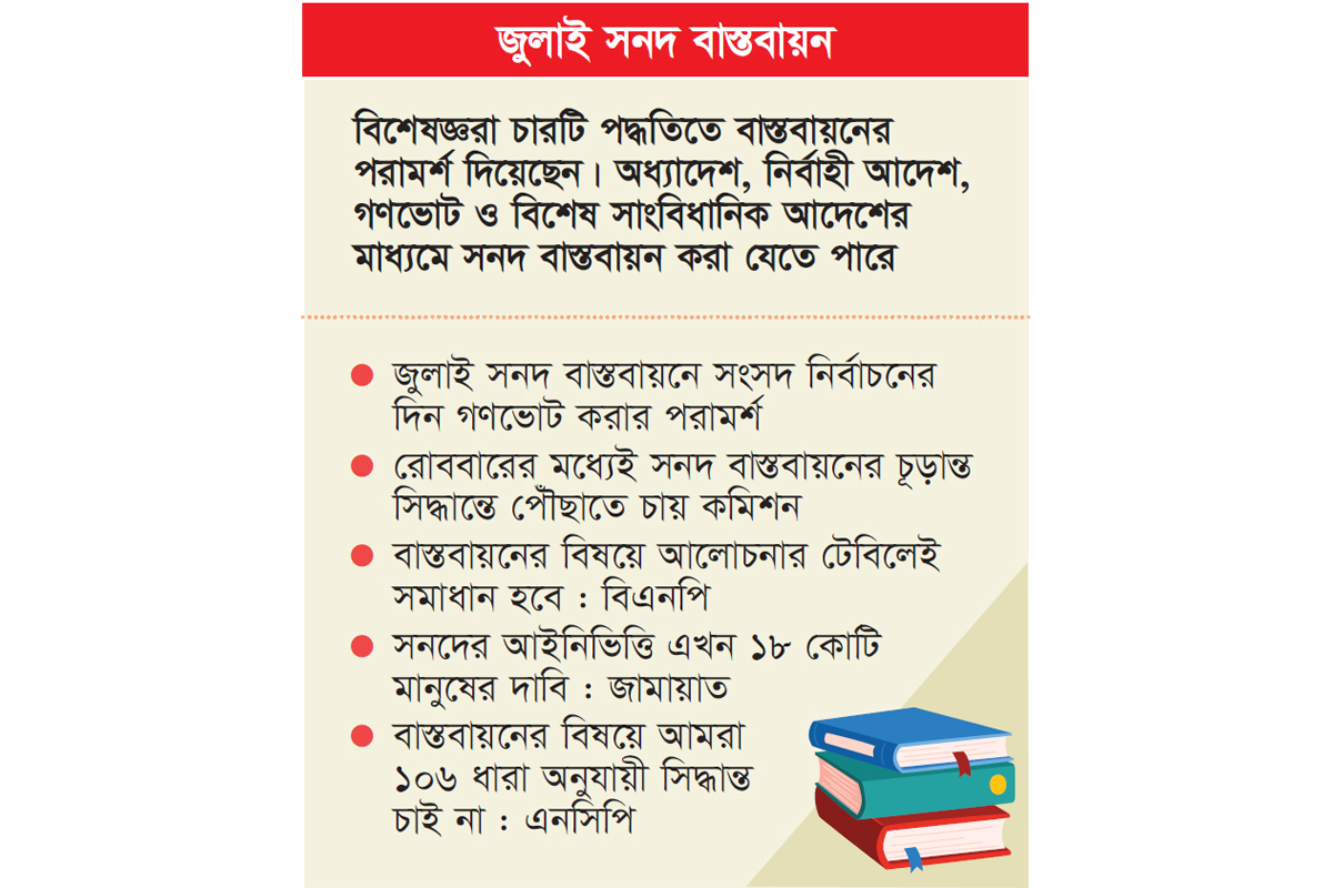 সাংবিধানিক আদেশ ও গণভোট প্রশ্নে বিভক্তি