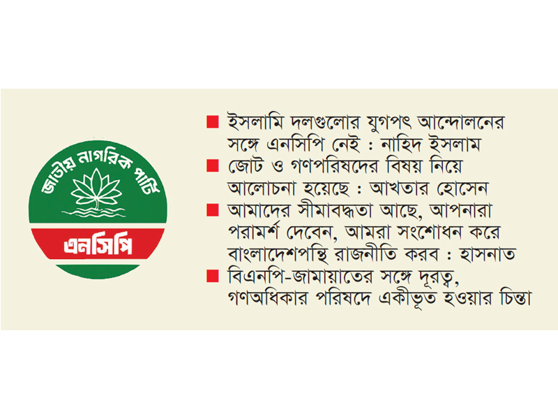 রাজনীতির কঠিন সময়ে দোলাচলে এনসিপি