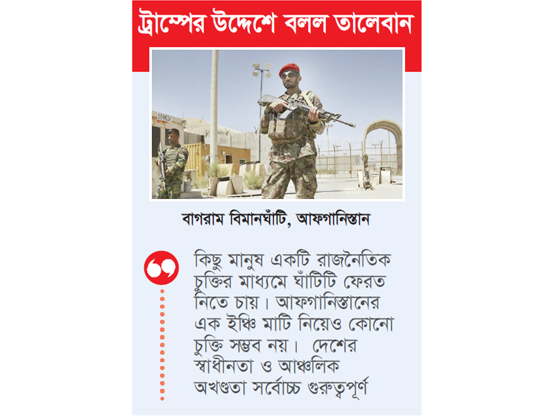 এক ইঞ্চি মাটিও দেবে না আফগানিস্তান