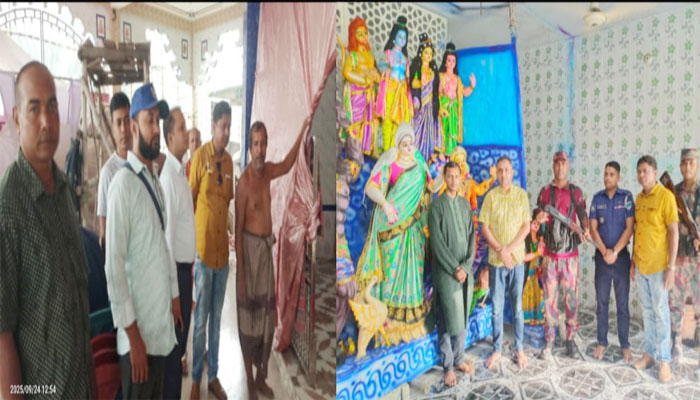 দেবহাটায় প্রতিমা তৈরিতে ব্যস্ত শিল্পীরা, ইউএনও-ওসির মন্দির পরিদর্শন দেবহাটায় প্রতিমা তৈরিতে ব্যস্ত শিল্পীরা, ইউএনও-ওসির মন্দির পরিদর্শন