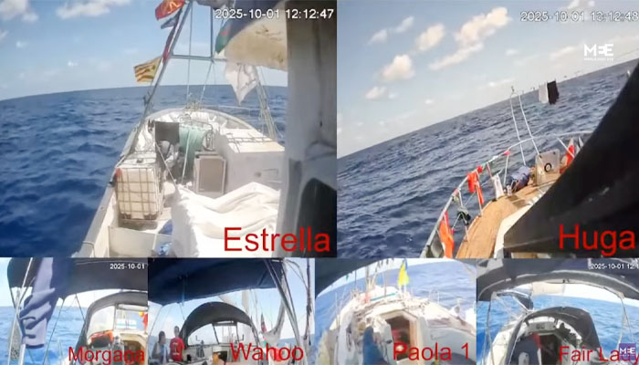 গাজার পথে উচ্চ ঝুঁকিপূর্ণ অঞ্চলে সুমুদ ফ্লোটিলার প্রবেশ গাজার পথে উচ্চ ঝুঁকিপূর্ণ অঞ্চলে সুমুদ ফ্লোটিলার প্রবেশ