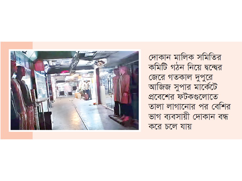 দুই পক্ষের উত্তেজনা, আজিজ সুপার মার্কেটের ফটকে তালা