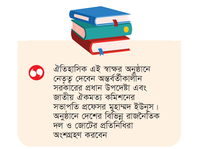 ‘জুলাই জাতীয় সনদ’ স্বাক্ষরিত হবে ১৫ অক্টোবর ‘জুলাই জাতীয় সনদ’ স্বাক্ষরিত হবে ১৫ অক্টোবর