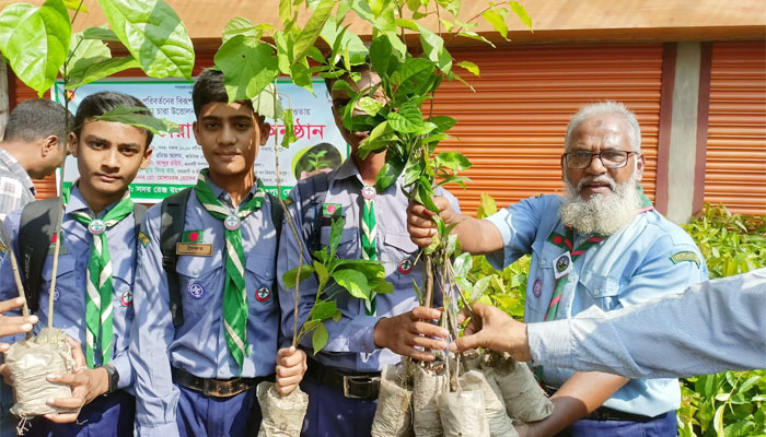 রংপুর জেলার ৫টি স্পটে বিনামূল্যে চারা বিতরণ