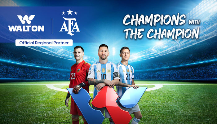বিশ্বচ্যাম্পিয়ন আর্জেন্টিনা ফুটবল দলের স্পন্সর হলো টেক জায়ান্ট ওয়ালটন বিশ্বচ্যাম্পিয়ন আর্জেন্টিনা ফুটবল দলের স্পন্সর হলো টেক জায়ান্ট ওয়ালটন