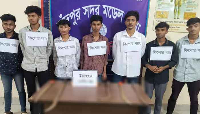 চাঁদপুরে দেশীয় অস্ত্রসহ কিশোর গ্যাংয়ের ৭ সদস্য আটক চাঁদপুরে দেশীয় অস্ত্রসহ কিশোর গ্যাংয়ের ৭ সদস্য আটক