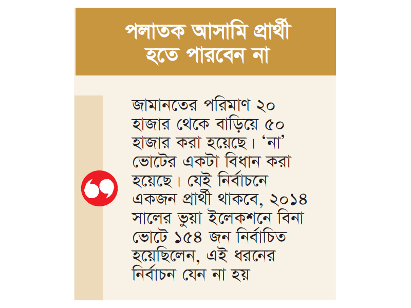 আরপিও সংশোধন, ‘না’ ভোট ফিরছে আরপিও সংশোধন, ‘না’ ভোট ফিরছে