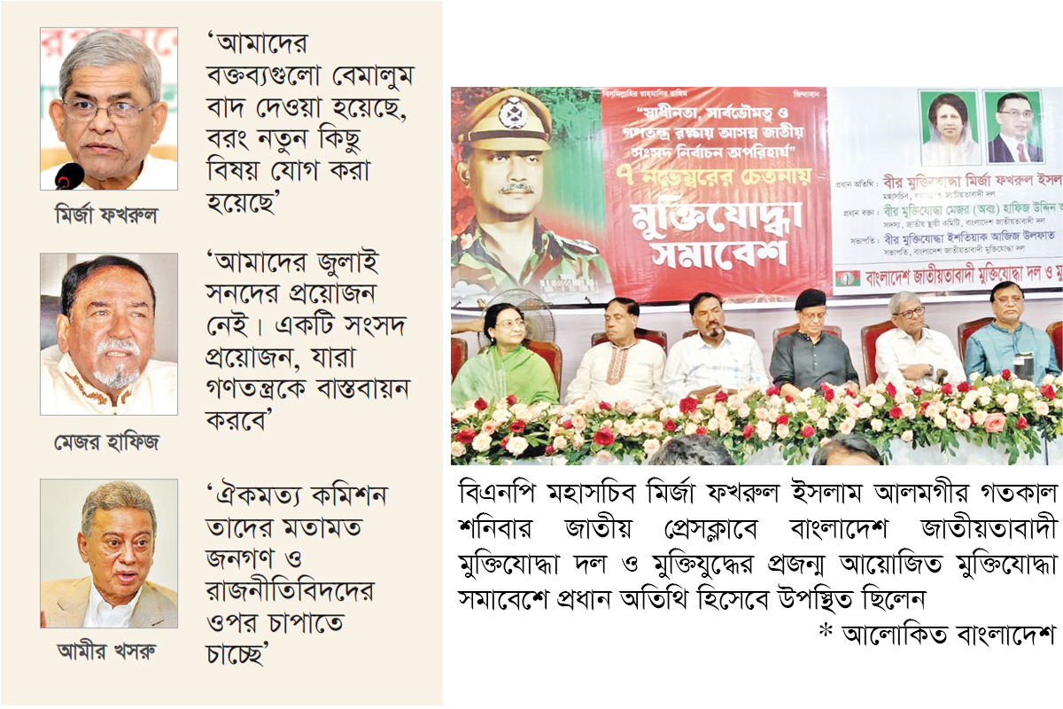 সনদের সই না করা অংশের দায় নেবে না বিএনপি সনদের সই না করা অংশের দায় নেবে না বিএনপি