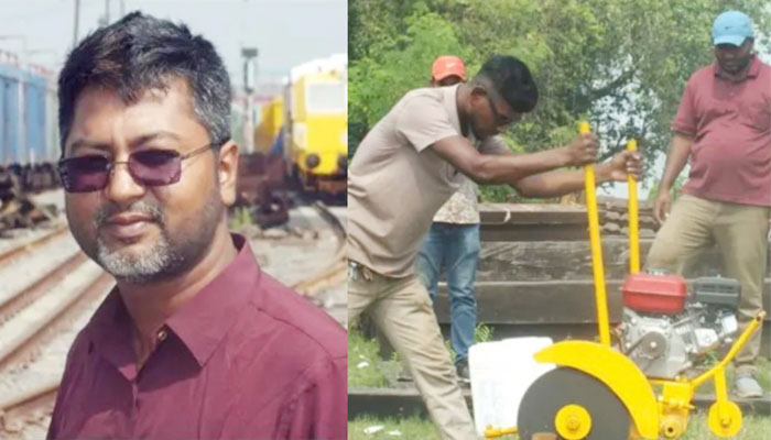 কম খরচে বিদেশি যন্ত্রের বিকল্প রেললাইন কাটিং মেশিন উদ্ভাবন