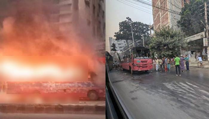 ভোররাতে রাজধানীতে দুই বাসে আগুন ভোররাতে রাজধানীতে দুই বাসে আগুন