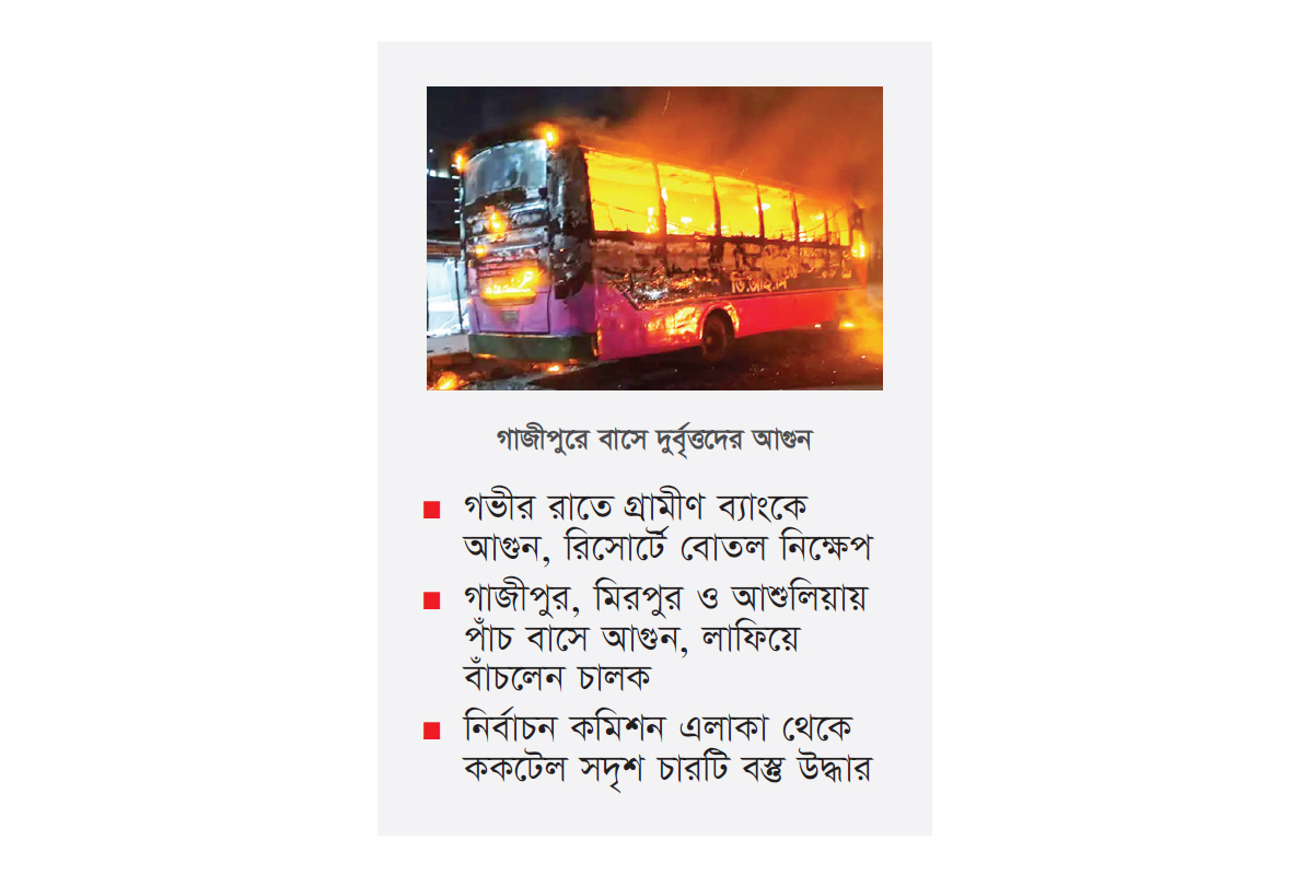 পাঁচ বাস, গ্রামীণ ব্যাংক ও এসপির বাসভবনে আগুন পাঁচ বাস, গ্রামীণ ব্যাংক ও এসপির বাসভবনে আগুন