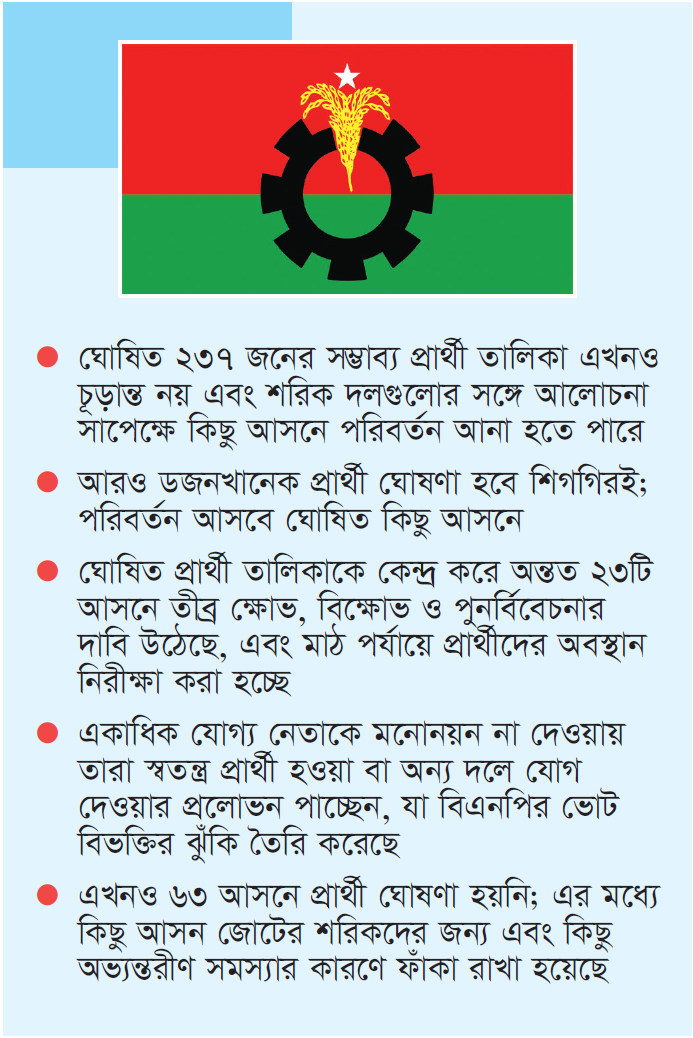 দুই ডজন আসনে তৎপর বিদ্রোহী, কঠোর বিএনপি