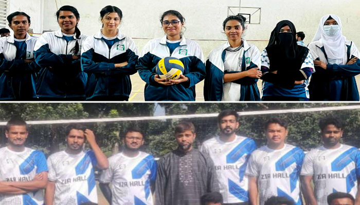 ইবির আন্তঃহল ভলিবল টুর্নামেন্টে চ্যাম্পিয়ন জিয়া হল ও খালেদা জিয়া হল