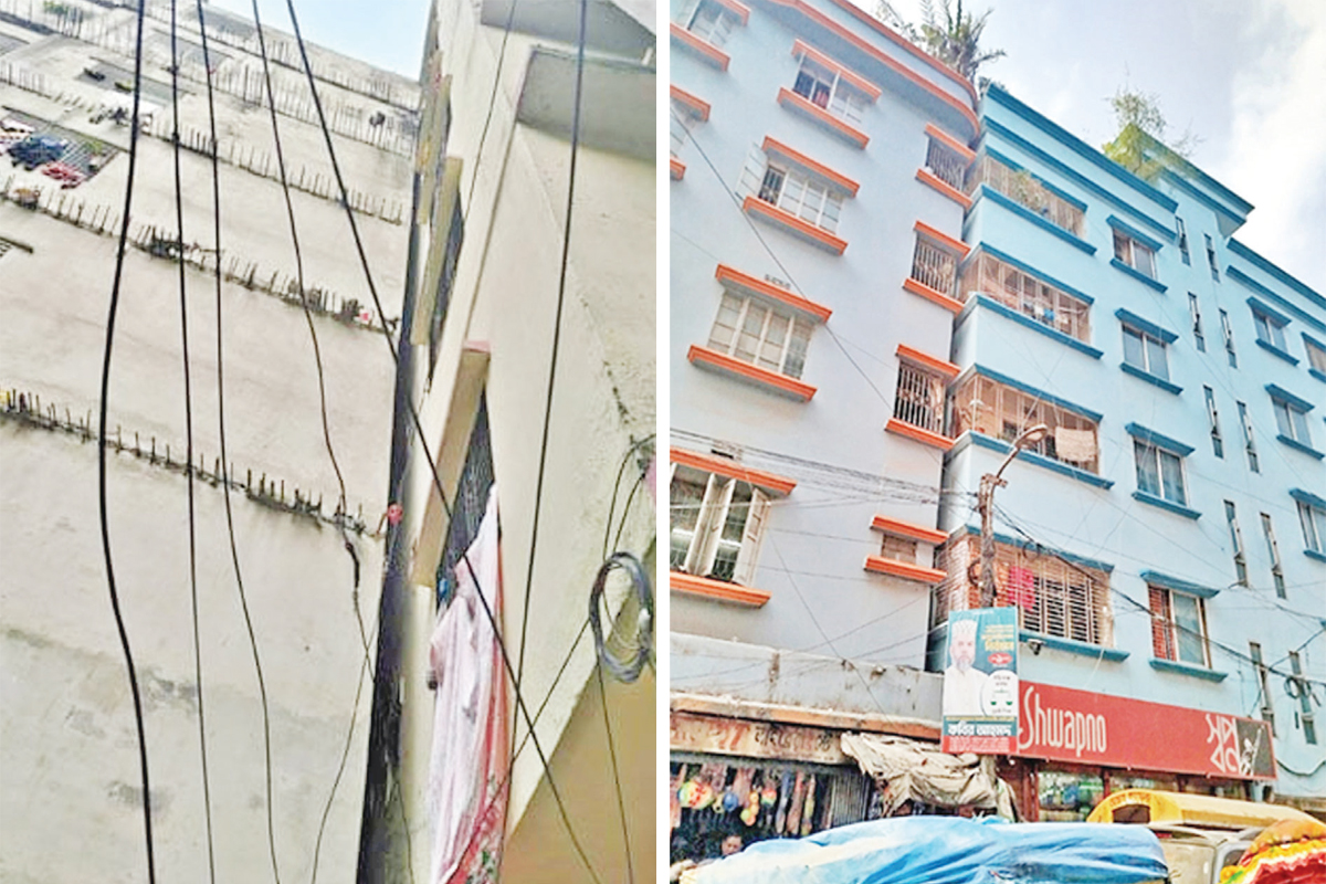 ভূমিকম্পে হেলে পড়ে বহু ভবন