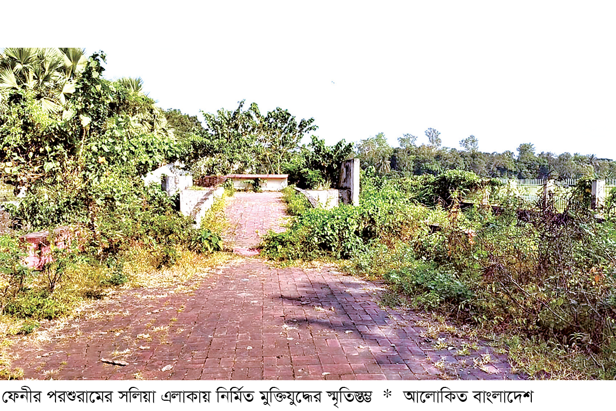 ঝোপ-জঙ্গলে ভরে গেছে মুক্তিযুদ্ধ স্মৃতিস্তম্ভ