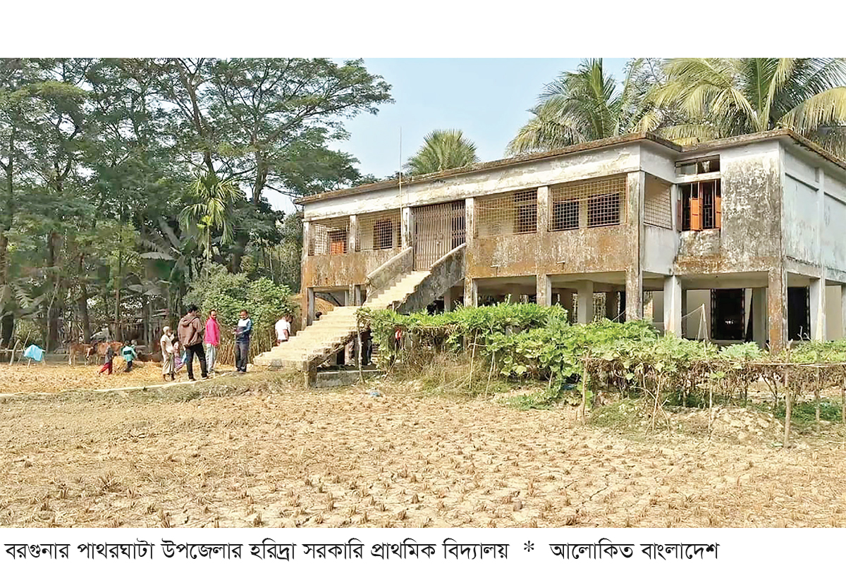 বিদ্যালয়ের ঝুঁকিপূর্ণ ভবনে পাঠদান