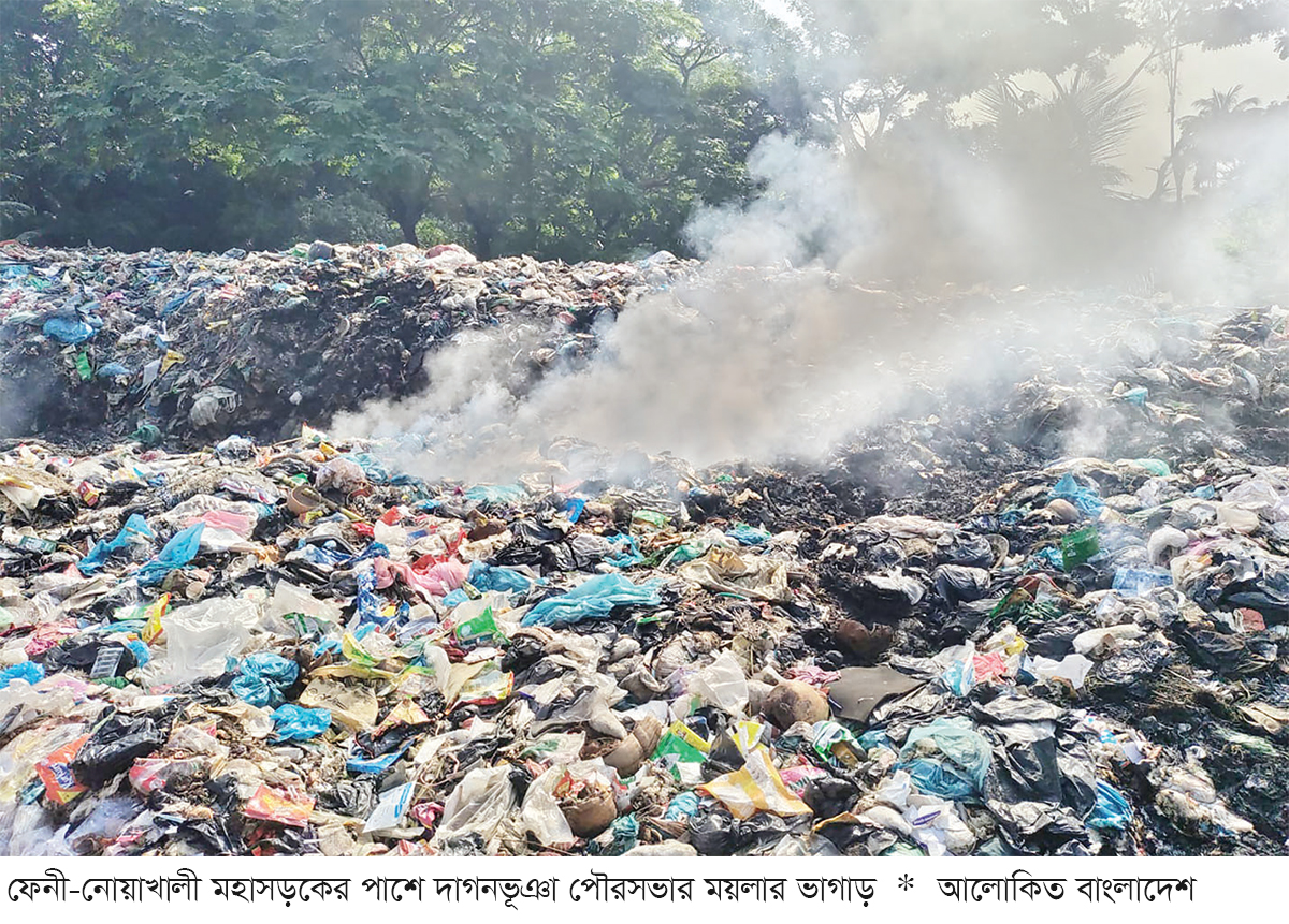 মহাসড়কের পাশে ময়লার ভাগাড়, ভোগান্তি মহাসড়কের পাশে ময়লার ভাগাড়, ভোগান্তি