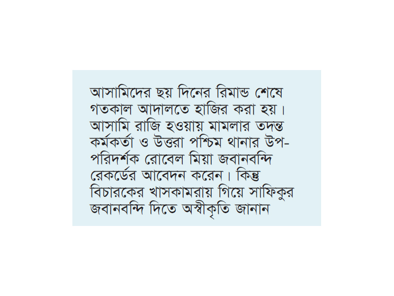 গৃহকর্মী নির্যাতনের মামলায় জবানবন্দি দেননি বিমানের সাবেক এমডি সাফিকুর গৃহকর্মী নির্যাতনের মামলায় জবানবন্দি দেননি বিমানের সাবেক এমডি সাফিকুর