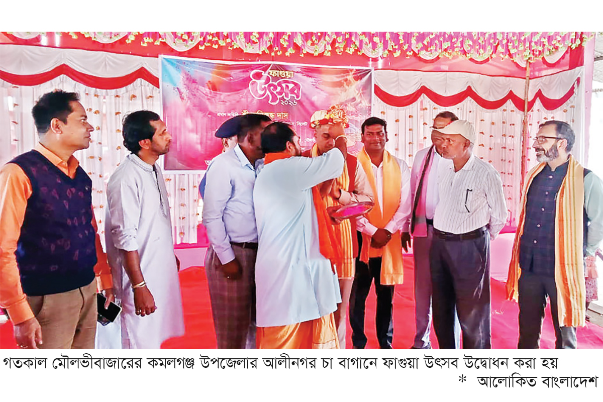 আলীনগর চা বাগানে ফাগুয়া উৎসব আলীনগর চা বাগানে ফাগুয়া উৎসব