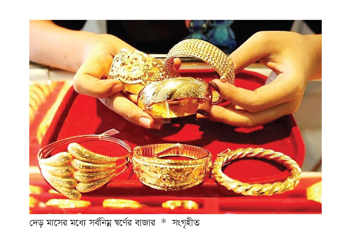 দেড় মাসে তলানিতে স্বর্ণের বাজার দেড় মাসে তলানিতে স্বর্ণের বাজার