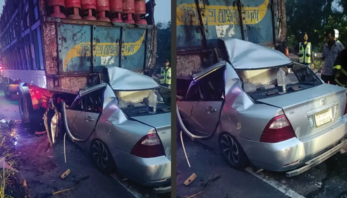 সিলিন্ডার ভর্তি ট্রাকে প্রাইভেটকারের ধাক্কা, নিহত ৫ সিলিন্ডার ভর্তি ট্রাকে প্রাইভেটকারের ধাক্কা, নিহত ৫