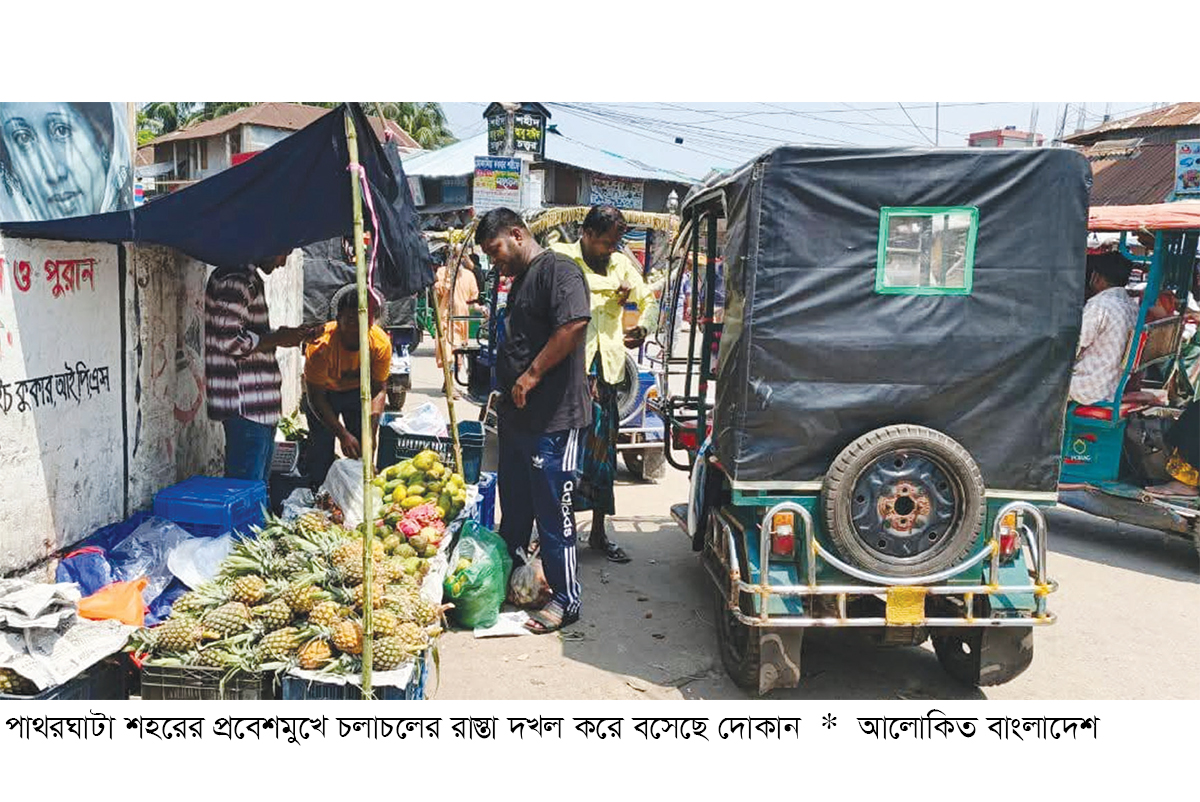 ভ্যানগাড়ির দখলে প্রধান সড়ক, চরম ভোগান্তি ভ্যানগাড়ির দখলে প্রধান সড়ক, চরম ভোগান্তি