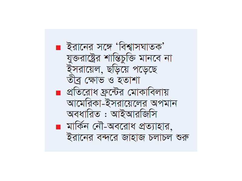 ইরান-যুক্তরাষ্ট্র চুক্তিতে ইসরায়েলের তীব্র হতাশা ইরান-যুক্তরাষ্ট্র চুক্তিতে ইসরায়েলের তীব্র হতাশা