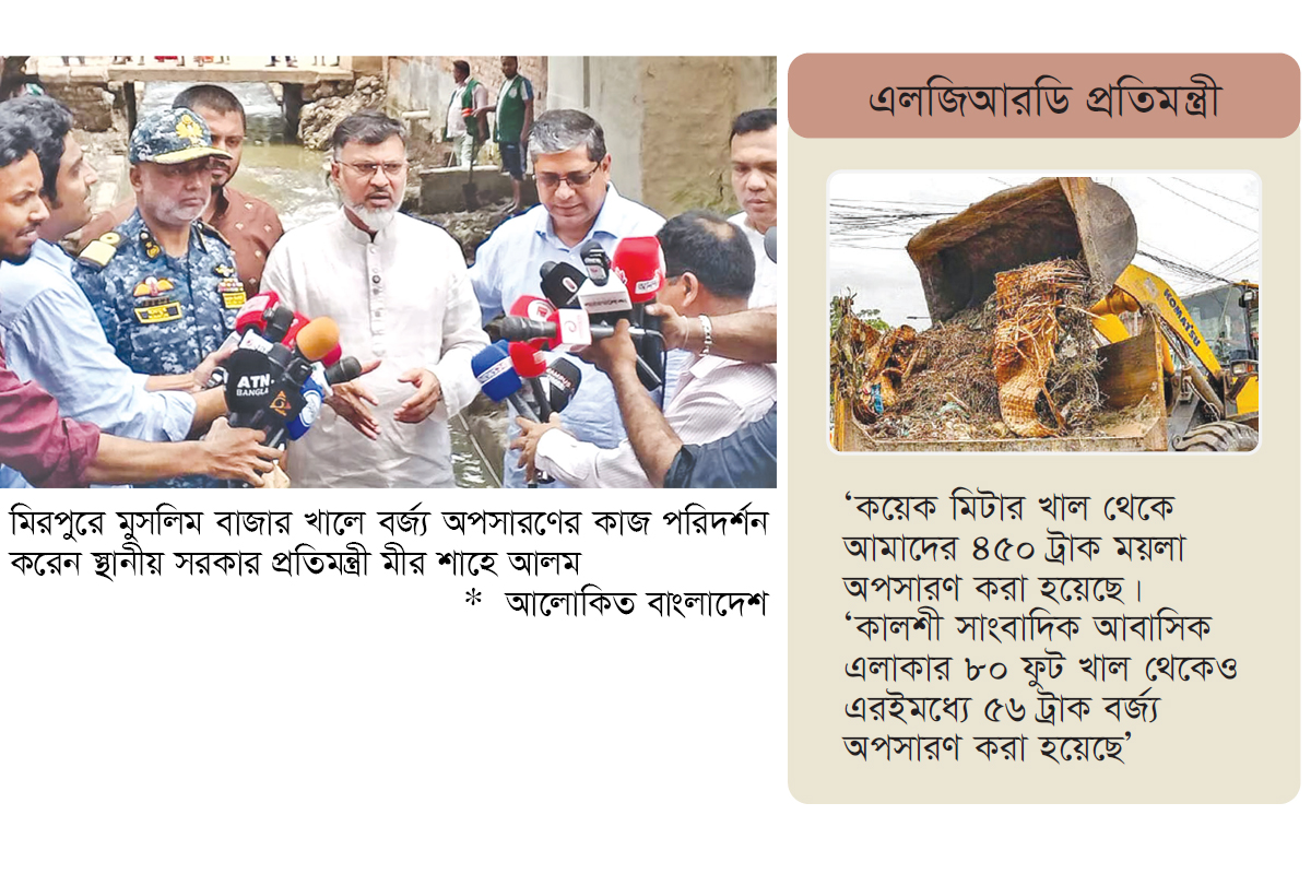 মুসলিম বাজার খাল থেকে ৪৫০ ট্রাক বর্জ্য অপসারণ মুসলিম বাজার খাল থেকে ৪৫০ ট্রাক বর্জ্য অপসারণ