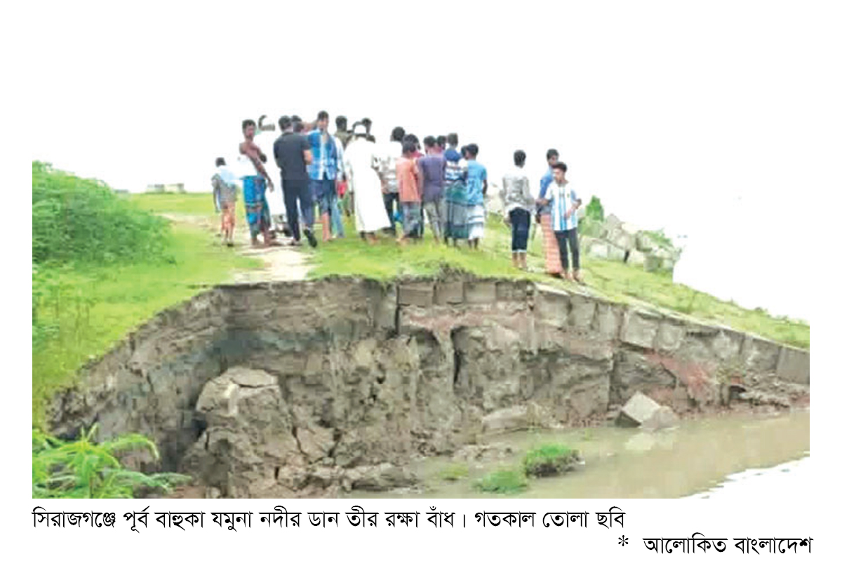 যমুনায় ভাঙন, ৪০ মিটার বাঁধ বিলীন যমুনায় ভাঙন, ৪০ মিটার বাঁধ বিলীন