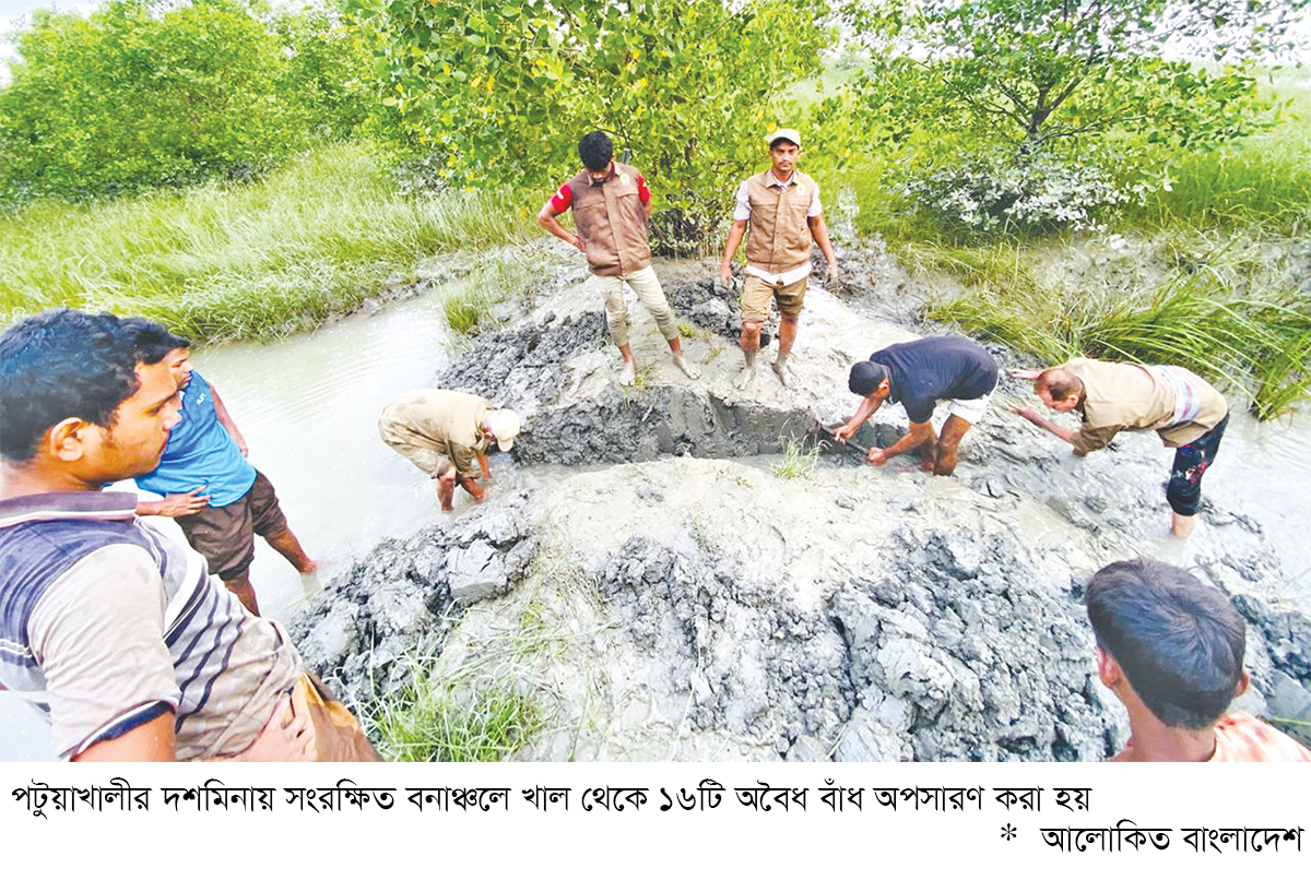 অবৈধ বাঁধ অপসারণে ফিরেছে খালের স্বাভাবিক প্রবাহ অবৈধ বাঁধ অপসারণে ফিরেছে খালের স্বাভাবিক প্রবাহ