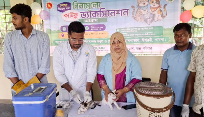 ঈশ্বরদীতে পোষা বিড়ালের জন্য ফ্রি ক্যাটফ্লু ভ্যাকসিনেশন শুরু ঈশ্বরদীতে পোষা বিড়ালের জন্য ফ্রি ক্যাটফ্লু ভ্যাকসিনেশন শুরু