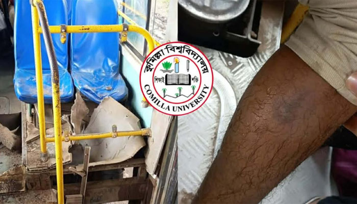 কুবির বিআরটিসি বাসের চাকা বিস্ফোরণ, আহত এক শিক্ষার্থী, অজ্ঞান ছাত্রী কুবির বিআরটিসি বাসের চাকা বিস্ফোরণ, আহত এক শিক্ষার্থী, অজ্ঞান ছাত্রী