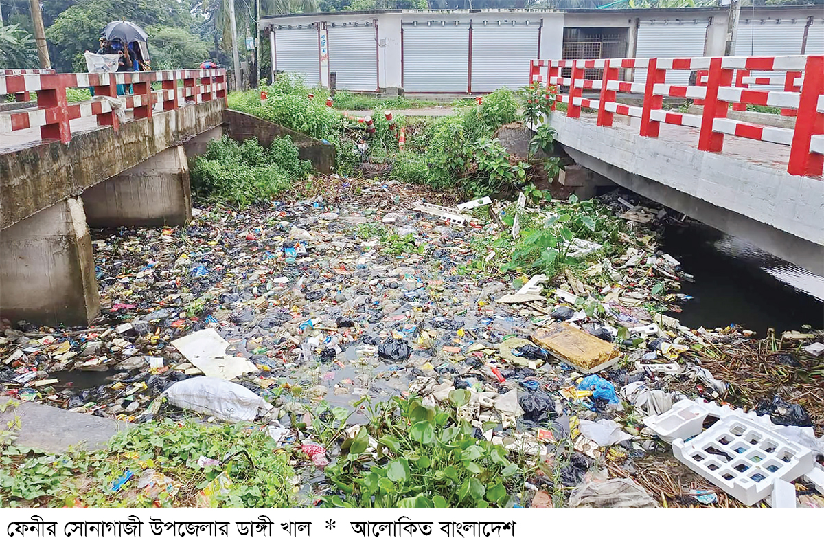 ময়লার ভাগাড়ে দূষিত হচ্ছে ডাঙ্গী খাল ময়লার ভাগাড়ে দূষিত হচ্ছে ডাঙ্গী খাল