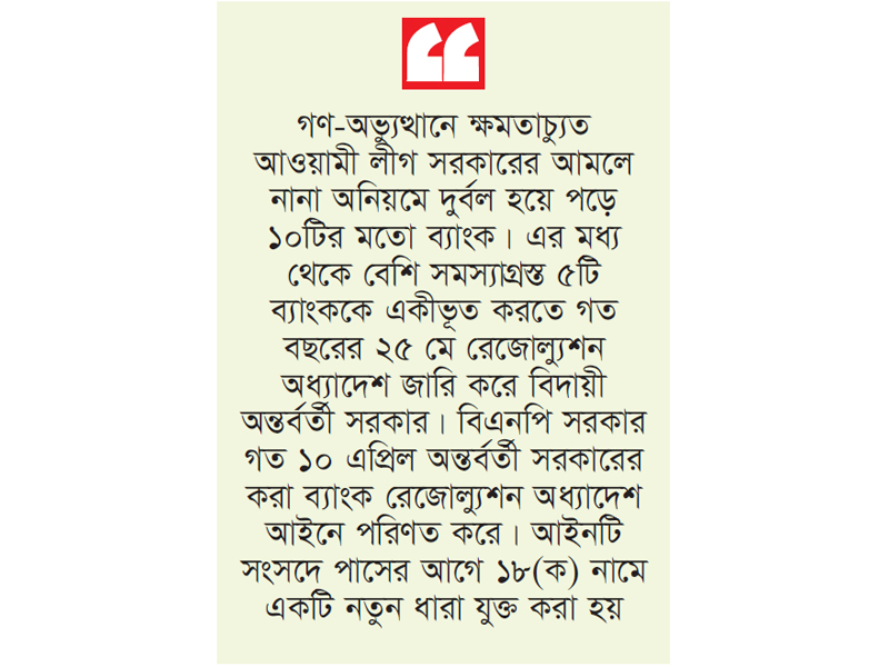 পুরোনো বিতর্কিত মালিকদের ব্যাংকে ফেরার ধারা বাতিল পুরোনো বিতর্কিত মালিকদের ব্যাংকে ফেরার ধারা বাতিল