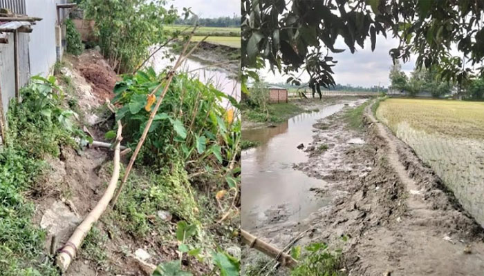 কাউনিয়ায় খাল খননের পর ভাঙন, আতঙ্কে পাড়ের পরিবারগুলো কাউনিয়ায় খাল খননের পর ভাঙন, আতঙ্কে পাড়ের পরিবারগুলো