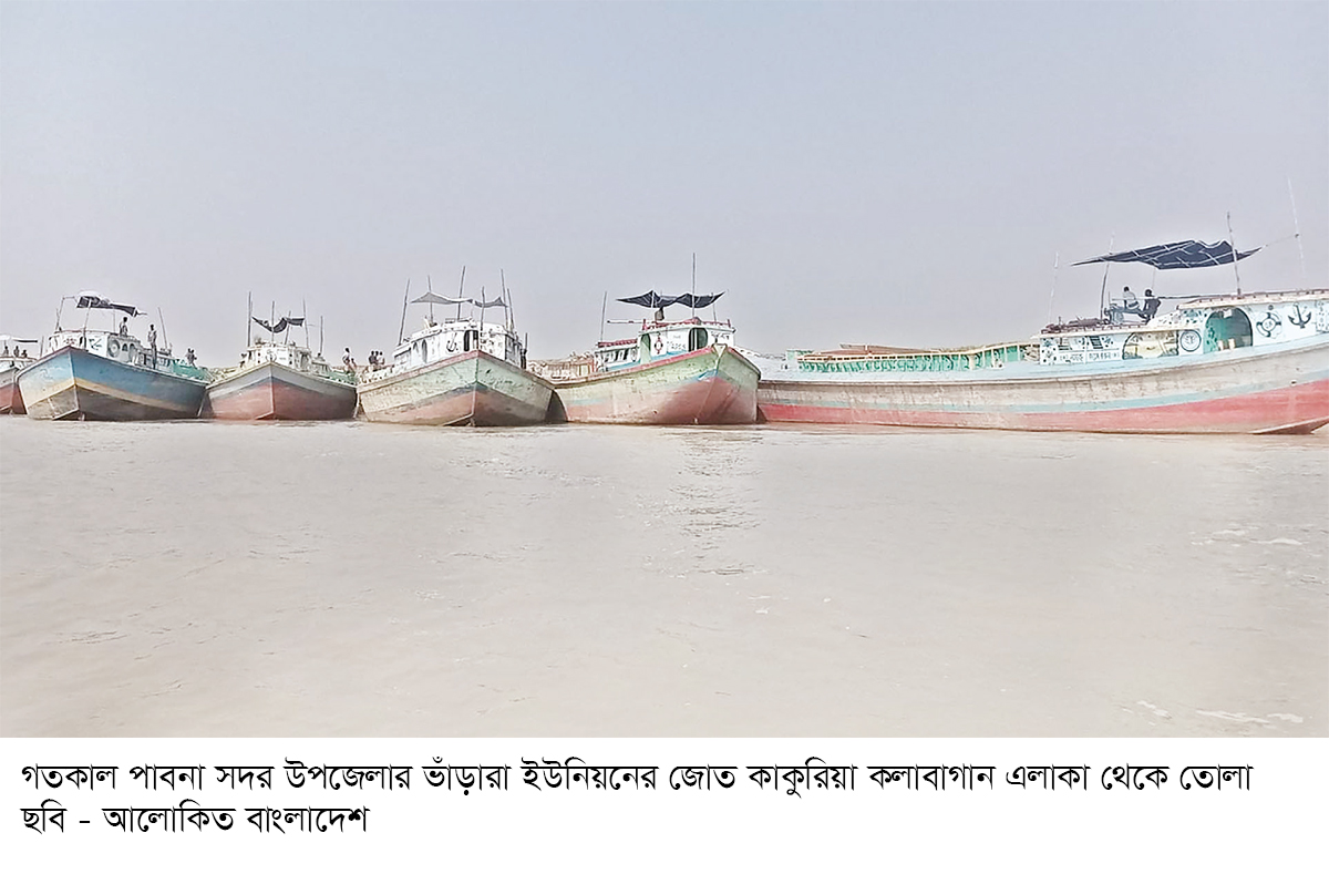 পদ্মায় বালু উত্তোলনে নদীগর্ভে শত শত বিঘা ফসলি জমি পদ্মায় বালু উত্তোলনে নদীগর্ভে শত শত বিঘা ফসলি জমি