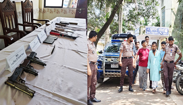 খুলনায় ৩ বিদেশি পিস্তল ও গুলিসহ তিনজন আটক খুলনায় ৩ বিদেশি পিস্তল ও গুলিসহ তিনজন আটক