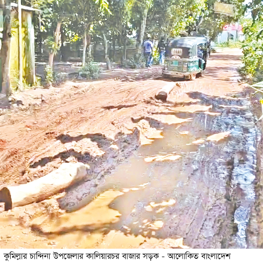 খানাখন্দে বেহাল সড়ক চলাচলে দুর্ভোগ খানাখন্দে বেহাল সড়ক চলাচলে দুর্ভোগ
