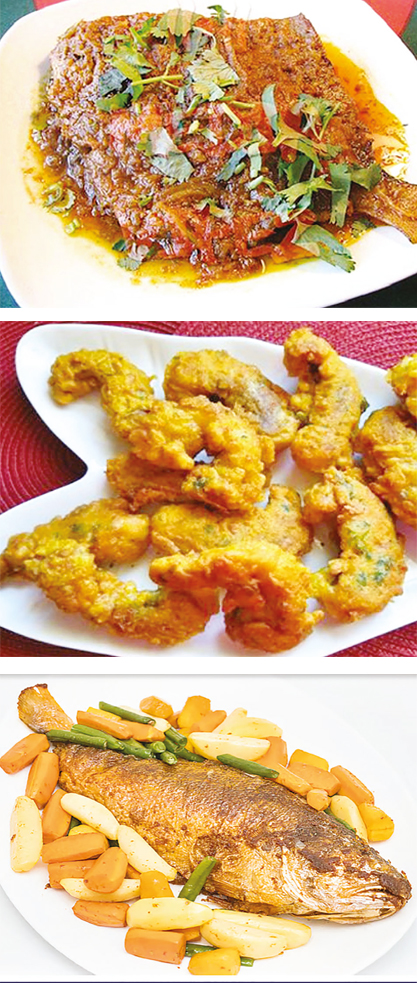 সামুদ্রিক মাছের তিন পদ সামুদ্রিক মাছের তিন পদ