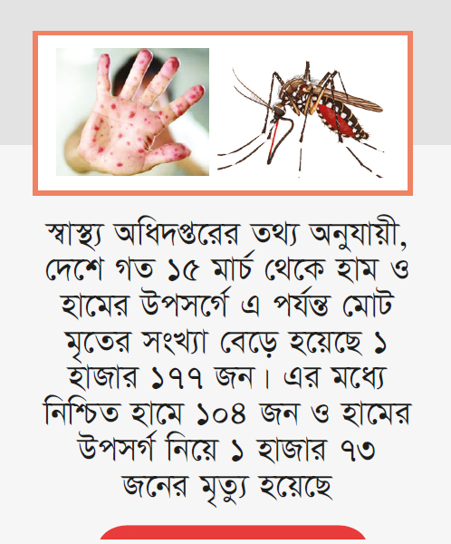 হাম উপসর্গ ও ডেঙ্গুতে ঝরল আরও ১২ প্রাণ হাম উপসর্গ ও ডেঙ্গুতে ঝরল আরও ১২ প্রাণ